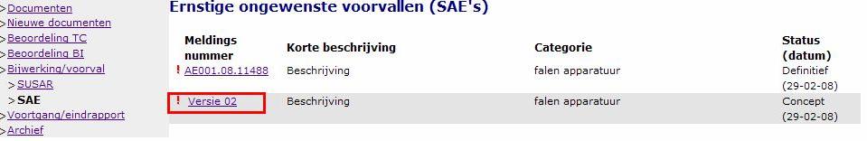 Let op: nadat u de vraag alsnog (volledig) heeft beantwoord, blijft de rode meldtekst staan. Deze melding verdwijnt pas na een succesvolle validatie of na tussentijds opslaan van het meldformulier.