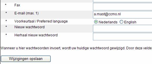 Indien u een andere gebruikersnaam wenst, dan moet u zich opnieuw registreren. Eventuele dossiers en/of concept ABR-formulieren kunt u daarna door de CCMO laten overzetten op uw nieuwe account.