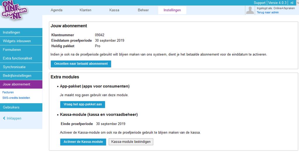 3.1. Kassa module De kassa van Onlineafspraken.nl biedt vele voordelen. De afspraak kun je bijvoorbeeld direct met de klant afrekenen.