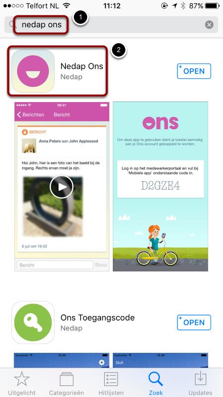 Zoek in de App Store op "Nedap Ons" (1)