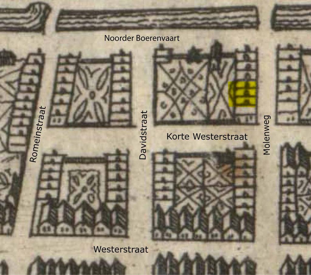 5 Het plangebied (gele vlak) op een