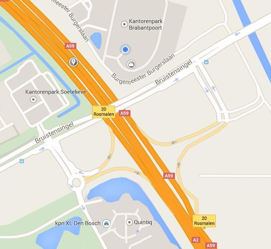 Routebeschrijving Vanuit richting Utrecht 1. Volg de A2 in zuidelijke richting naar 's-hertogenbosch. 2.