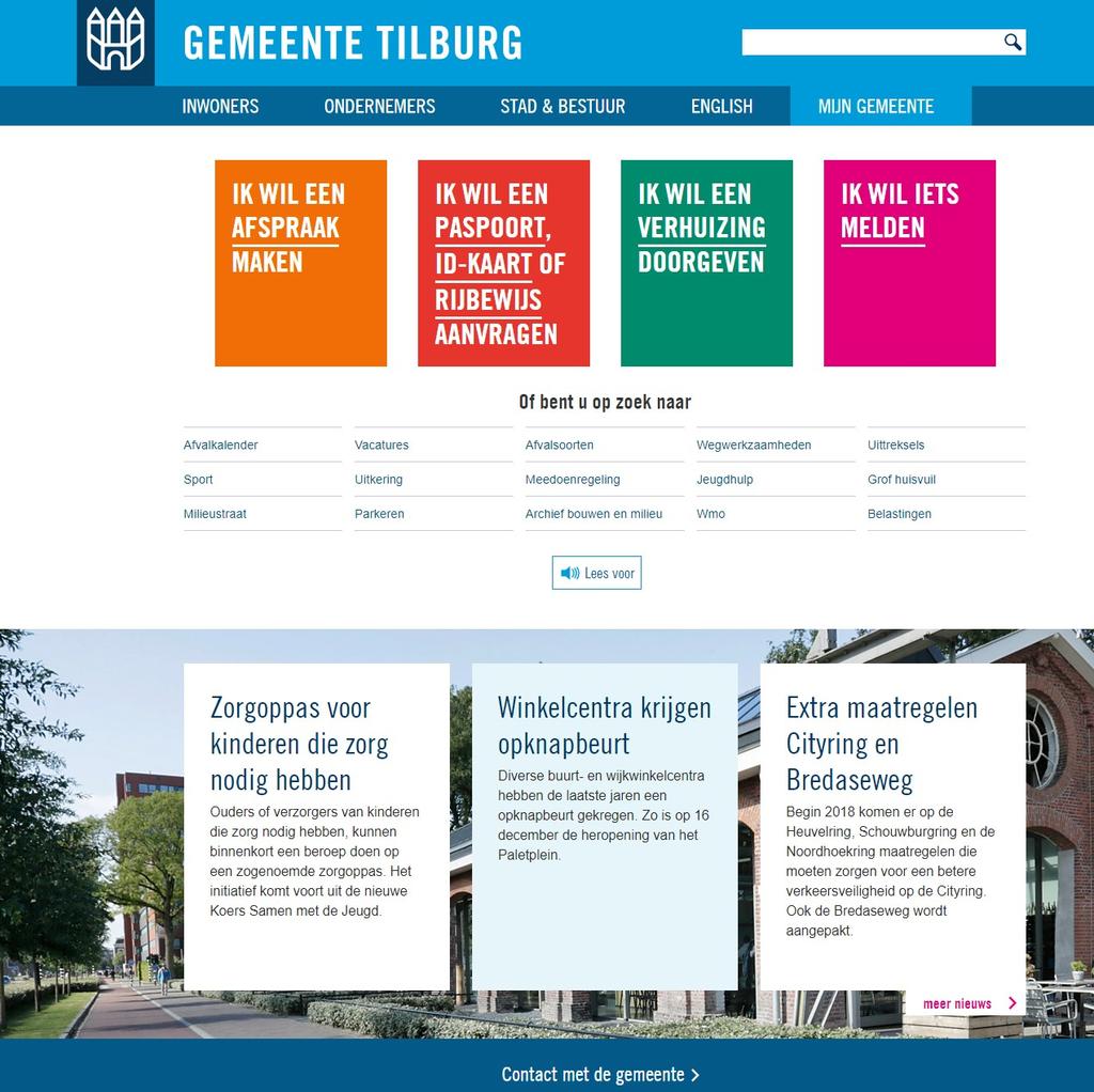 M O D U L E 3 AA N V R A G E N Bent u op de website www.tilburg.nl? Hier vindt u allerlei informatie over de gemeente Tilburg, en wat de gemeente voor u kan doen.