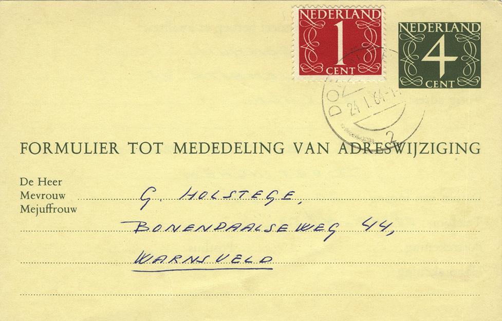 Door de tariefsverhoging van binnenlands drukwerk op 1 januari 1964 van 4 naar 5 cent, was dat