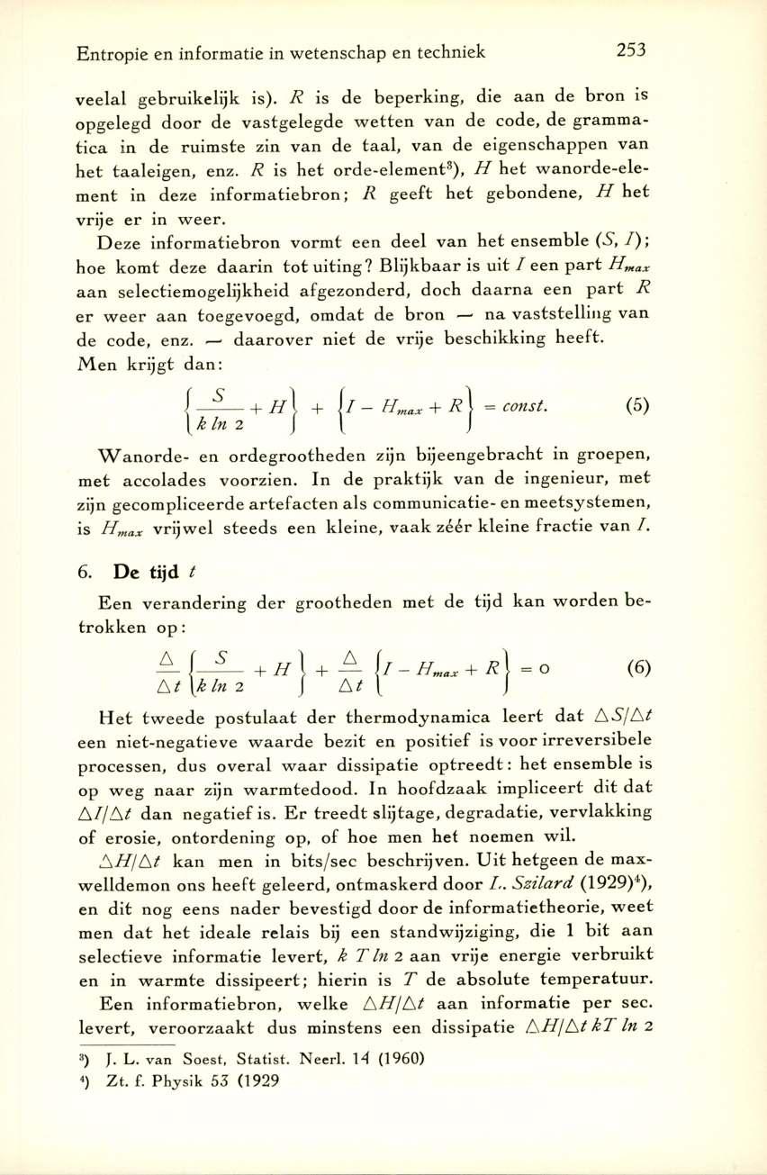 Entropie en informatie in wetenschap en techniek 253 v eelal geb ru ik elijk is).