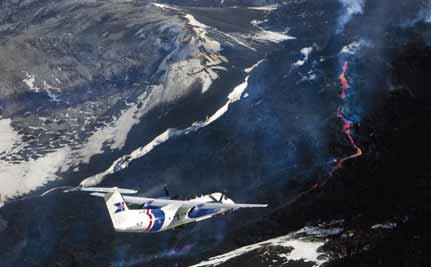 Ontwikkelingen grote luchtvaart Overlast door vulkaanas De Europese luchtvaart ondervond in april 2010 veel hinder van een aswolk na een uitbarsting op 14 april 2010 door de IJslandse vulkaan