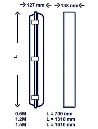 LM 230 V IP66 3981.337 LED Waterproof ZB7 armatuur 40W 3.000lm 0,6m IP66 96,00 3981.