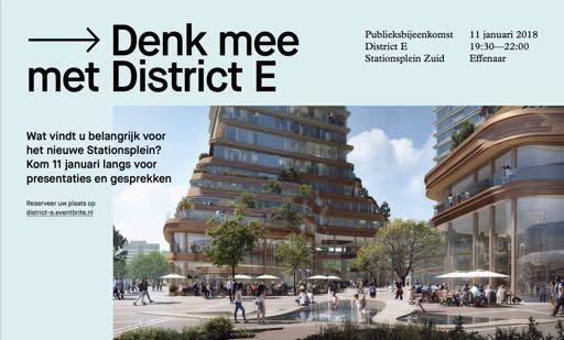 Denk mee met District E Amvest won met haar visie District E dit jaar de besloten prijsvraag van de gemeente Eindhoven voor het zuidelijk stationsgebied.