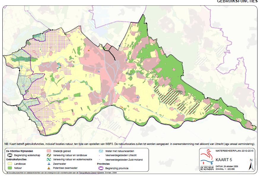 Kaart 1: gebieden met de functie natuur (mogelijk aanpassing noodzakelijk nav akkoord van Utrecht herijking EHS juni 2011) 2.