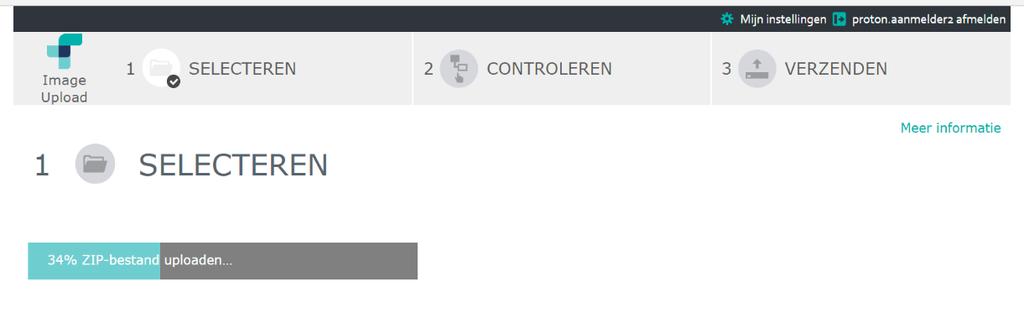 zip bestand Stap 2: Controleren Na het inladen wordt er een overzicht getoond van de patiëntgegevens zoals deze uit de DICOM beelden zijn uitgelezen en aan welke patiënt de