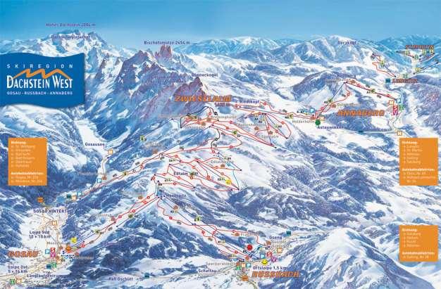 Russbach startplaats skigebied Dachstein West. Veel van onze gasten kiezen voor het skigebied van Dachstein West gelegen op 6 km van Abtenau.