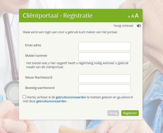 3. Registreren Voordat gebruik gemaakt kan worden van het portaal dient u zich als gebruiker te registreren. Hiervoor dient u op onderstaand scherm te klikken op de knop [Registreren].