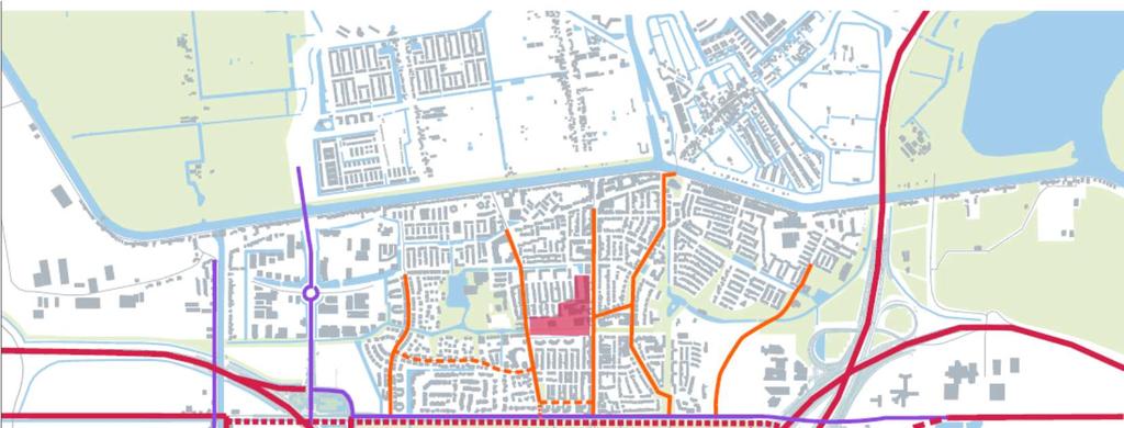 Schipholweg omdat die in de toekomst de functie krijgt van een centrale ontsluitingsweg aan de zuidkant van het dorp.