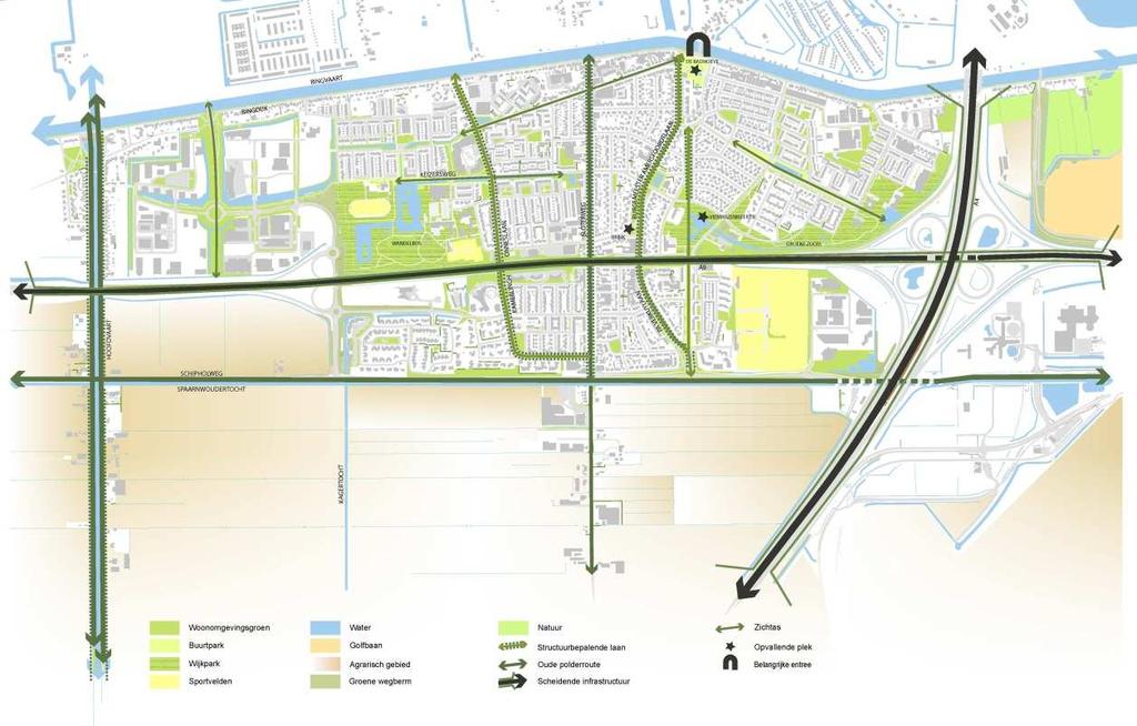 2.1.3 Groen- en waterstructuur Badhoevedorp is een groene enclave aan de rand van de polder.