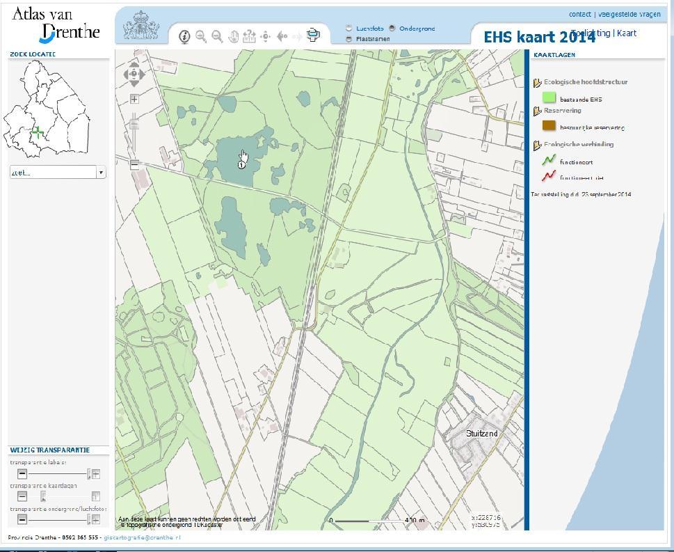 Afbeelding 2: Plankaart EHS (bron: website provincie Drenthe) De zone waarin de Pesserma ligt is aangewezen voor de biotopen en soorten van beken / stromende waterlopen en beekdalen met natte bosjes.