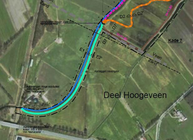 1.5.6 Hoogeveen Afbeelding 12: deelgebied Hoogeveen Beektracé deelgebied Hoogeveen In dit deelgebied wordt de bestaande laagte (parallel lopend aan het Oude Diep) ingericht ten behoeve van KRW en EHS.