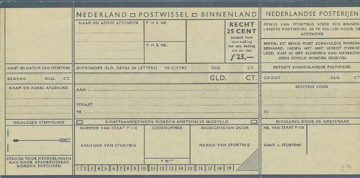 In de loop der jaren zijn er in Nederland verschillende postwisselformulieren in gebruik geweest waarop de hoogte van het verschuldigde recht niet ingevuld hoefde te worden, maar al voorgedrukt was.