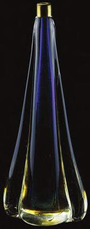 ) 50 1065 50 er jaren lampevoet, gekleurd glas (40 cm.
