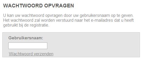 3. Wachtwoord vergeten blz. 7 van 17 3. Wachtwoord vergeten Bent u uw wachtwoord vergeten? Klik dan in het aanmeldscherm op de link Wachtwoord vergeten?