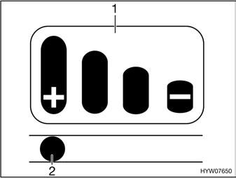 172,1 tot 2) staat, dan zijn de frictievoeringen licht versleten. Als de pijl op de drukschijf aan het einde van het markeringsvlak (Afb.