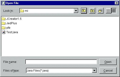 AWT) Frame f = new Frame( Open File"); Frame f = new Frame( Open File"); FileDialog fd = new FileDialog(f); FileDialog fd = new