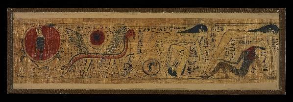 Mythologische papyrus van Henttawy Papyrus; h. 22,8 cm., b. 74 cm.; Derde Tussenperiode, 21e Dynastie (1076-944 v.chr.