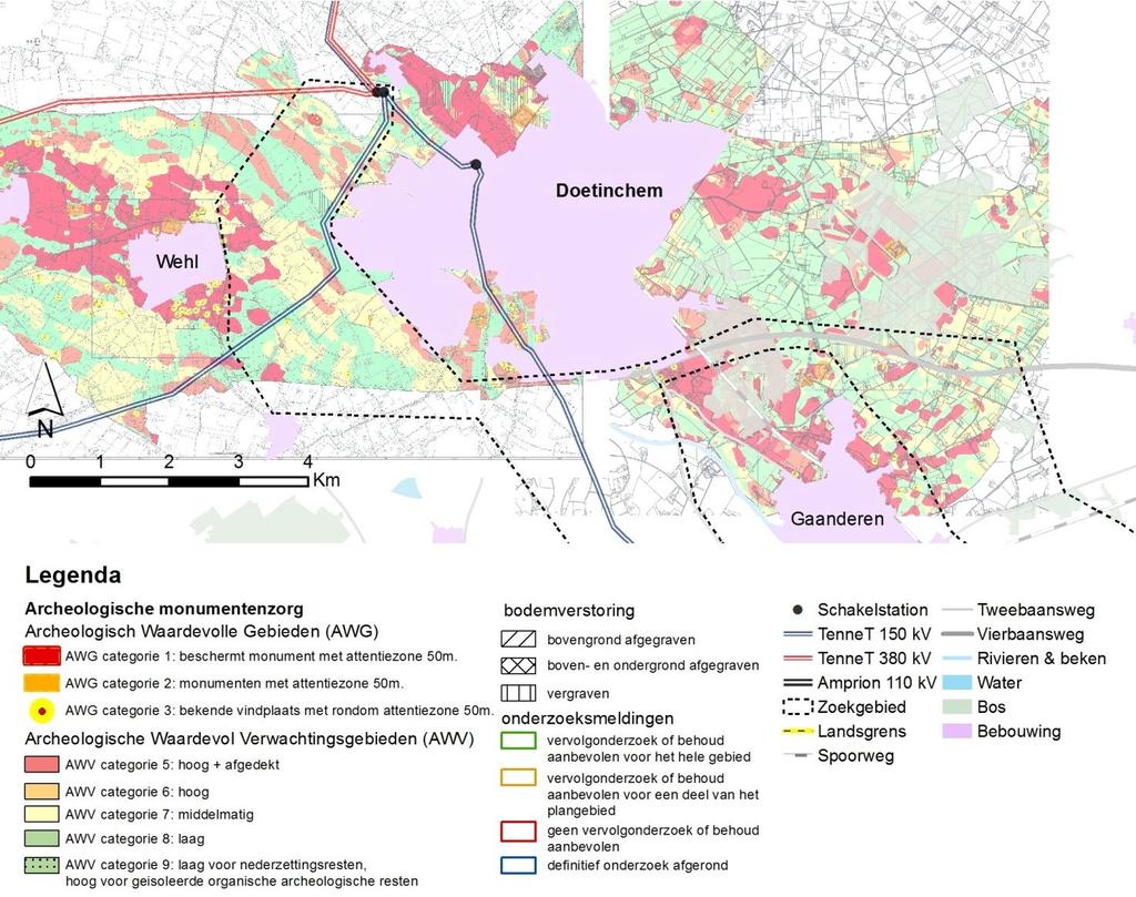 Afbeelding 11 De archeologische beleidskaart van de gemeente Doetinchem (kaart 1 en 2) De gemeente Doetinchem onderscheidt verschillende geomorfologische landschappen.