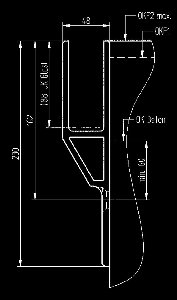 CROSILUX Glasbalustrade systeem 1.0 SET 3 Bodemprofiel 1.0 zijmontage, 0,5 KN, Incl.