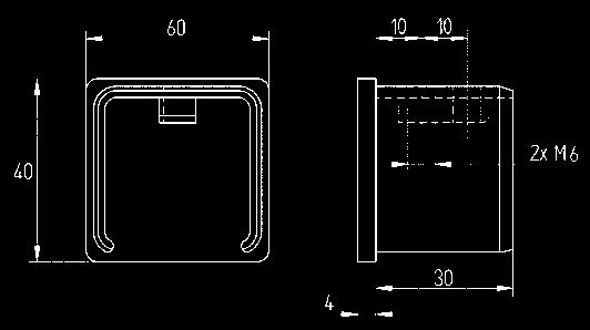 x 40 mm Verbinder 90 verticaal