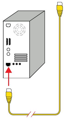 Pak je modem en de gele ethernetkabel. 2.