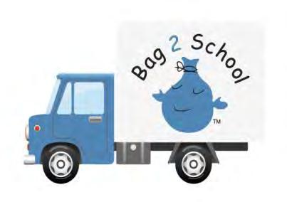 Bag2school. Vandaag krijgen alle leerlingen voor velen de wel bekende blauwe bag2school zakken mee.