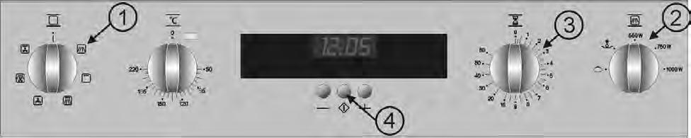 FR Fonctions de base Micro-ondes Utilisez cette fonction pour cuire et chauffer légumes, pommes de terre, riz, poisson et viande. 1.