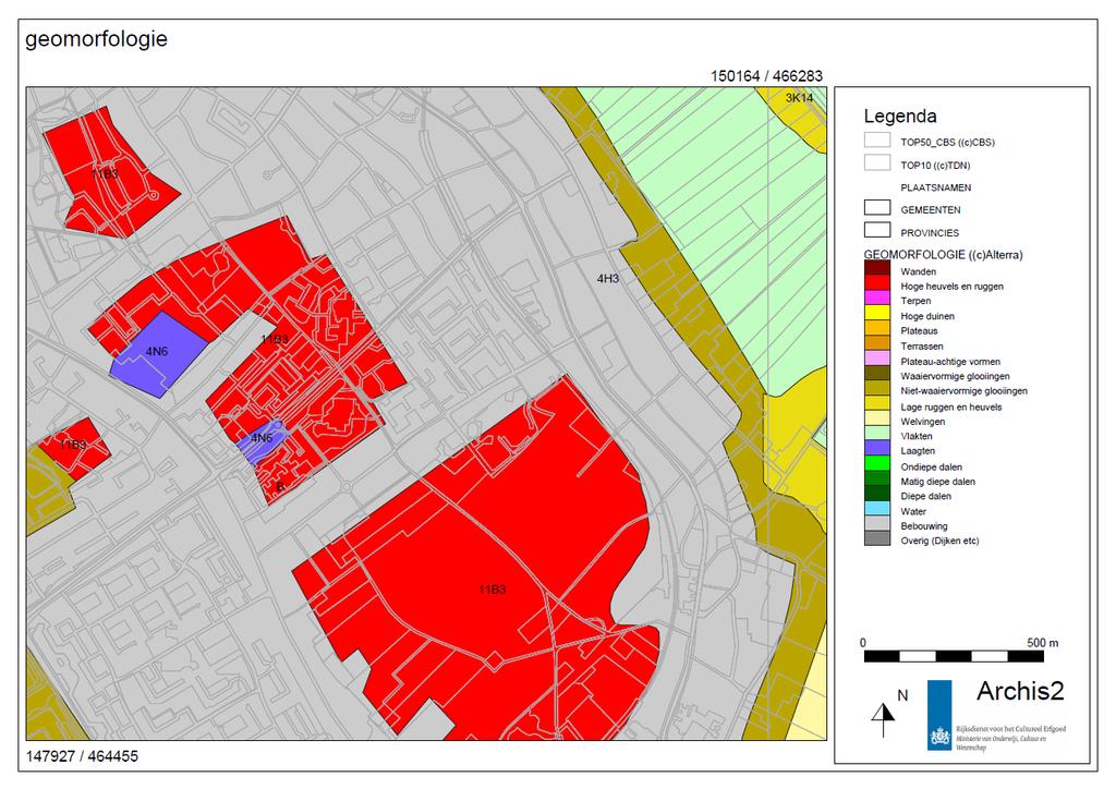 Afbeelding 4: Geomorfologische kaart (bron: Archis 2)