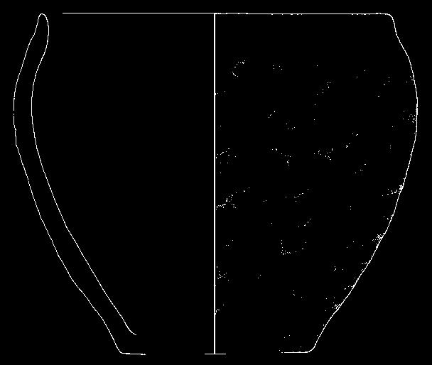 22 Elst Het Bosje (gemeente Rhenen) Afbeelding 3.6 de inventaris van graf 2 (schaal 1:2). Spoor 3 (graf?). Een kuil met onbekende diameter, diepte en vulling.