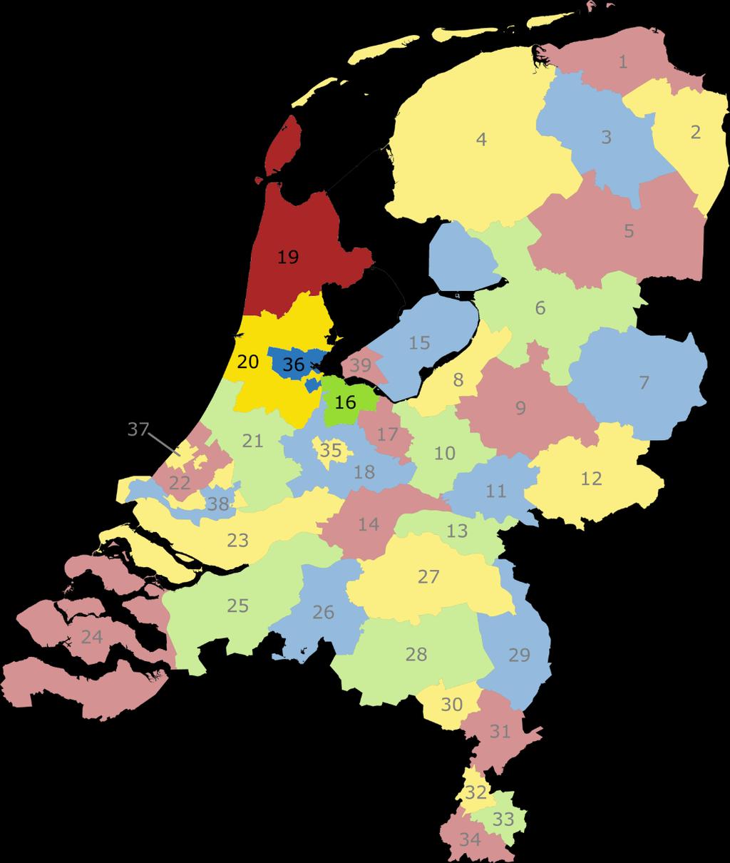 A RPA-indeling nr RPA 1 Noord-Groningen 2 Oost-Groningen 3 Centraal-Groningen 4 Friesland 5 Zuid- en Midden-Drenthe 6 IJssel en Vecht 7 Twente 8 Noordwest-Veluwe 9 Stedendriehoek 10 De Vallei 11