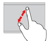 Inzoomen met twee vingers Plaats twee vingers op de trackpad en beweeg ze verder van elkaar af om in te zoomen.