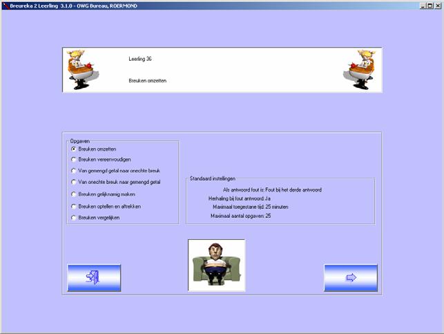 2. Het leerlingenprogramma Starten U start het programma door de dubbelklikken op de icoon Breureka 2.