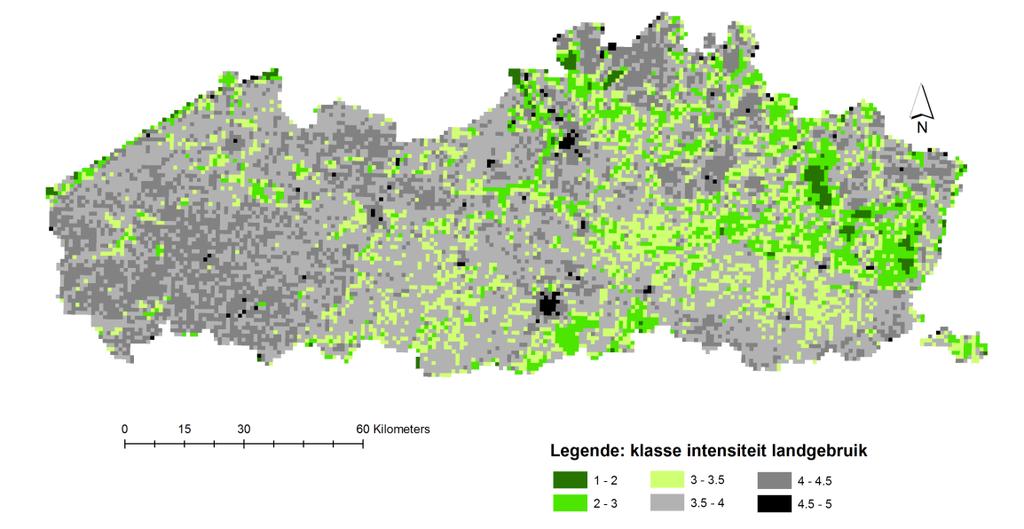 Aantal km² Intensiteit landgebruik in Vlaanderen 4000 3000