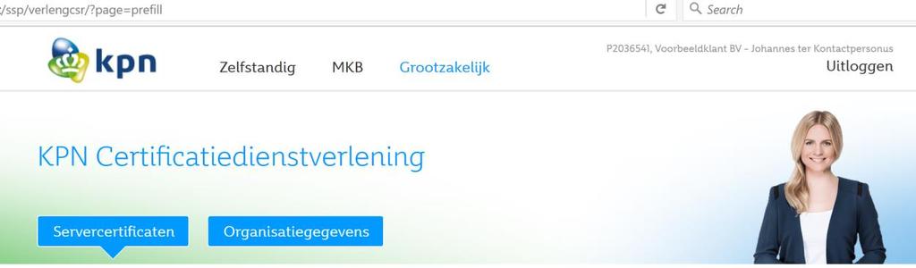 3.2 Verlengen servercertificaten Het formulier voor verlengen van een servercertificaat in MijnCertificaten volgt op hoofdlijn