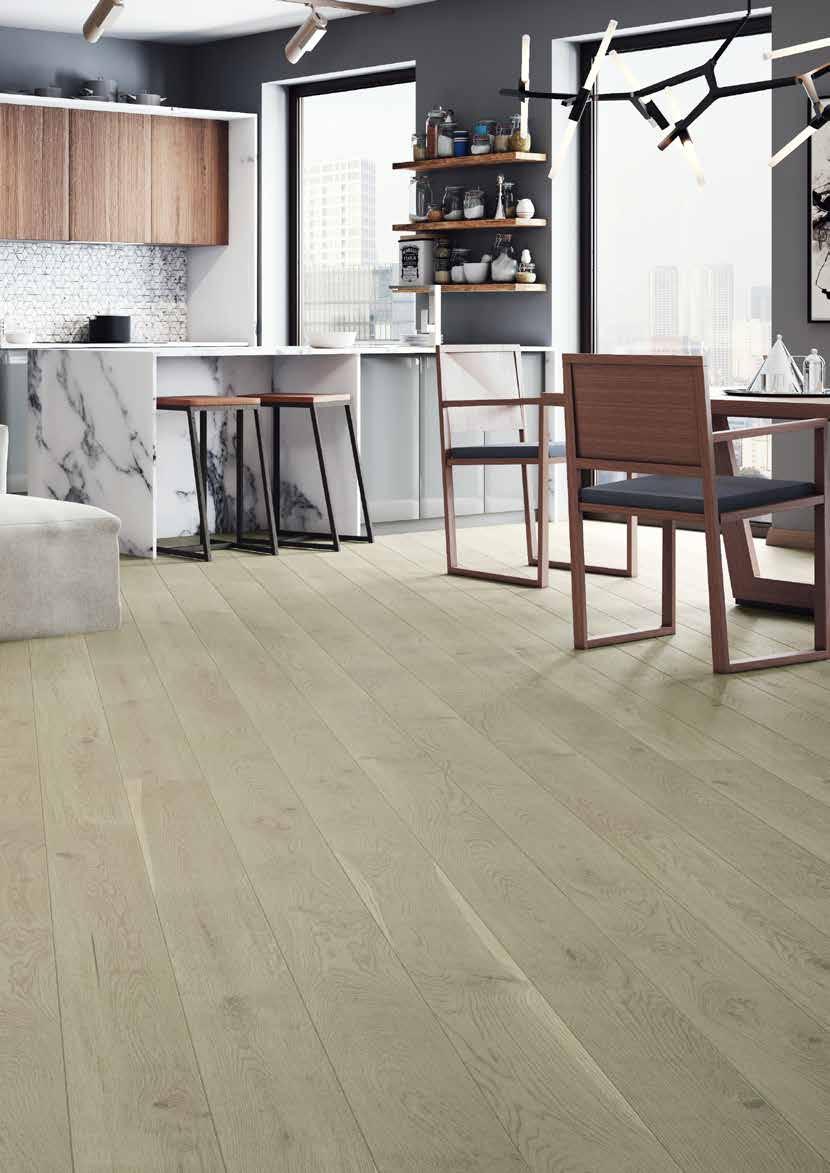 CLICK WOODEN FLOORING NED 100 % hout Zeer geschikt voor vloerverwaming Mogen zowel zwevend als verlijmd geplaatst worden Per pak wordt een boom aangeplant Ecologisch 7 lagen Uv lak of Uv/natuur olie