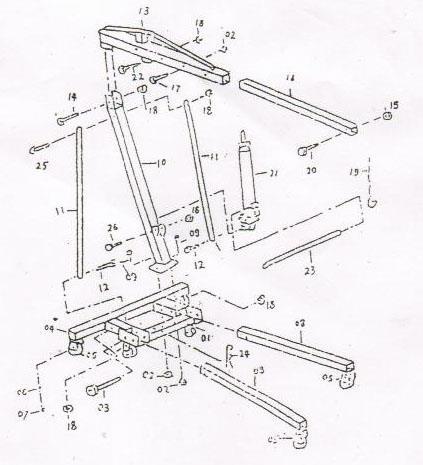 6.3 Als de efficiency van de kraan minder wordt, moet u het hydraulische systeem zuiveren om alle lucht uit het systeem te halen zoals beschreven in 4.1. 6.