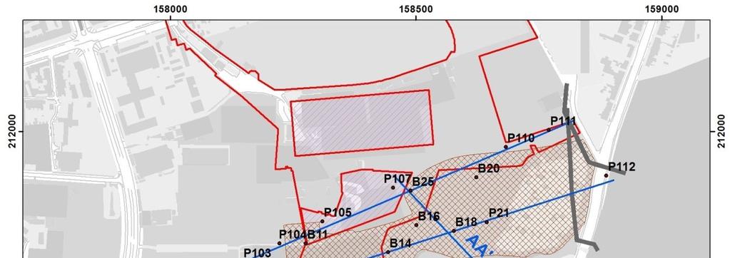 Ter hoogte van hoeve Ruggeveld (zie 2.4) en het uiterste noordwesten van het projectgebied is bebouwing aangegeven (code OB).