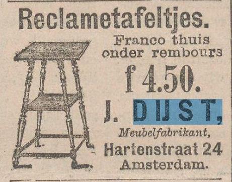 Hoe de stakingen verder zijn verlopen is niet bekend. J. Dijst (1864-1955) blijft in elk geval zijn meubelzaak runnen.