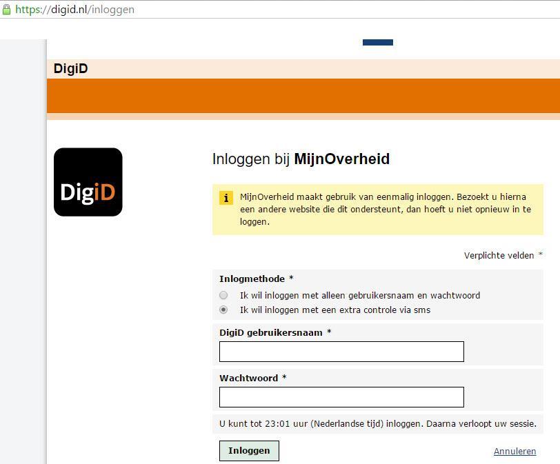 Inloggen https://mijn.overheid.