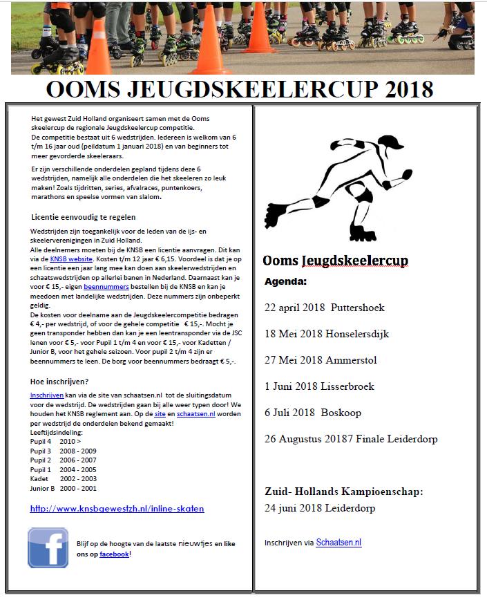 6.5 Ooms Jeugdskeelercup De wedstrijden van de jeugdskeelercup zijn erg leuk om te rijden. Er doen veel kinderen aan mee, waardoor leuke groepen ontstaan.