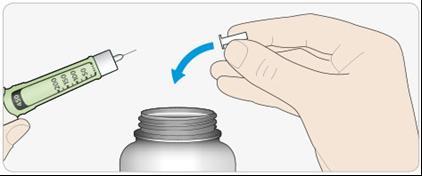 STAP 2: Plaats een nieuwe naald Gebruik altijd een nieuwe steriele naald voor elke injectie.