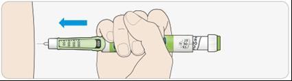 Als u het moeilijk vindt om de injectieknop in te drukken: Vervang de naald (zie STAP 6 en STAP 2) en doe daarna een veiligheidstest (zie STAP 3).