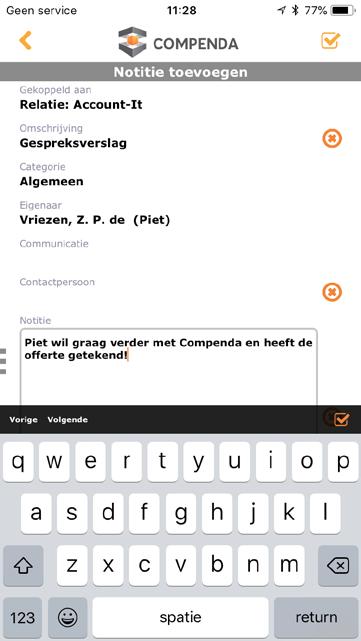 relatie vinden? Dankzij de Compenda app kun je altijd bij je klant- en organisatiegegevens.