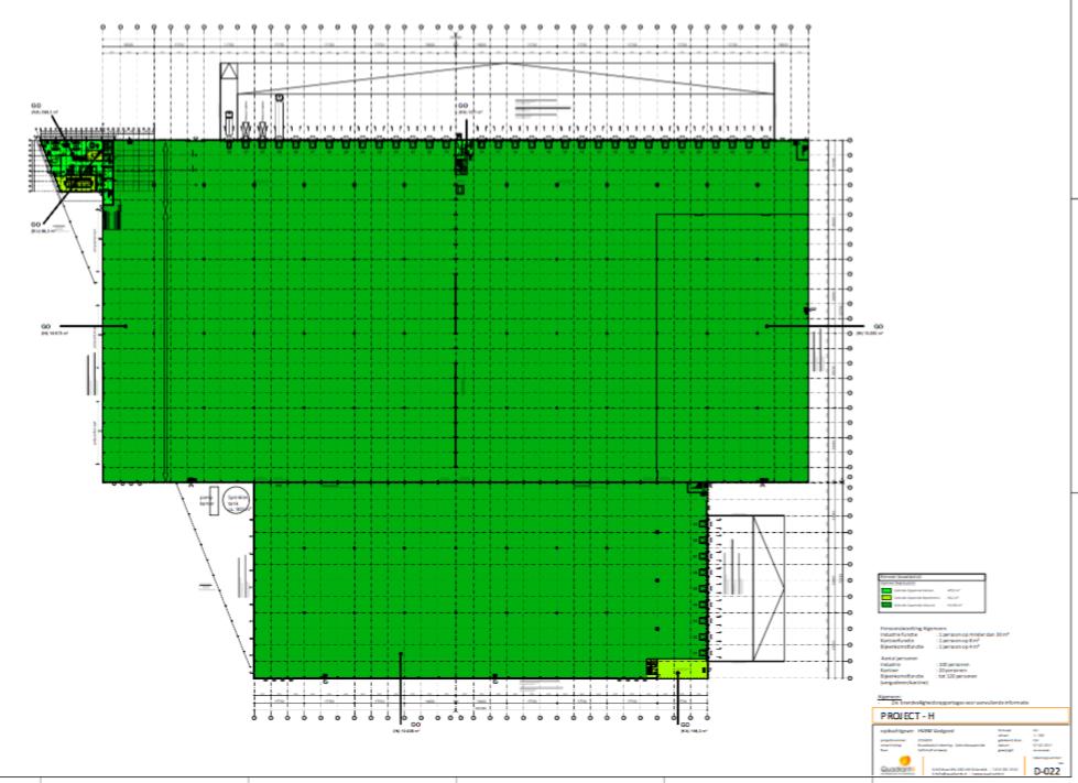 Plattegrond met functies Op afbeelding 10, 11 en 12 kunt zien hoe de verschillende functies in het pand zijn onderverdeeld in m2.