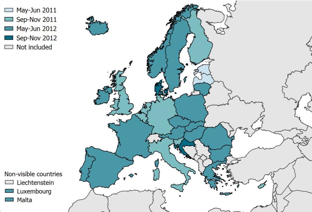 RESULTATEN ECDC PPS 2011 België: 70 ziekenhuizen 52 geselecteerd voor het EU